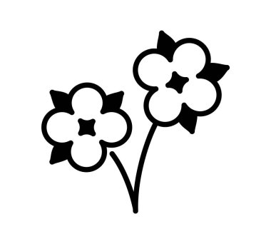 2 çiçek ve top ile pamuk dalı. Sembol, doğal ec logosu