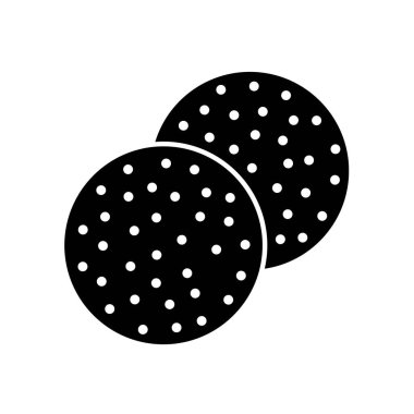 Zımpara diski düz simgesi. Zıpzama siyah ve beyaz illüstrasyon 