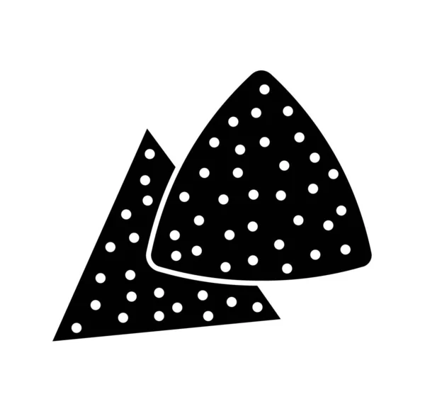 Lija triángulo icono plano. Ilustración en blanco y negro de arena — Archivo Imágenes Vectoriales