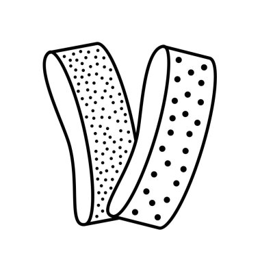 Zımpara kemer ikonu. Zıpzama siyah ve beyaz illüstrasyon 