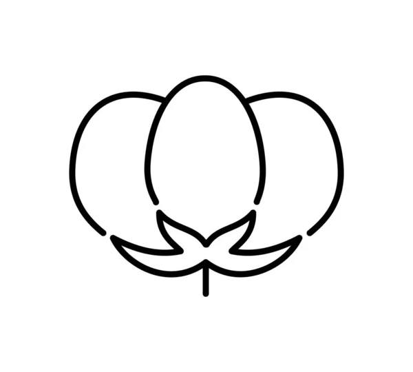 Flor y bola de algodón. Símbolo, logo de textil ecológico natural — Archivo Imágenes Vectoriales