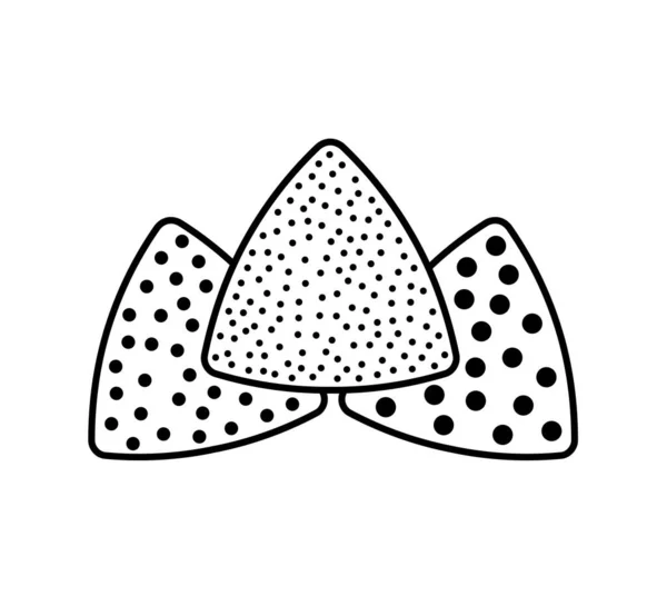 Zımpara üçgen çizgi simgesi. Siyah ve beyaz kum illüstrasyonu — Stok Vektör