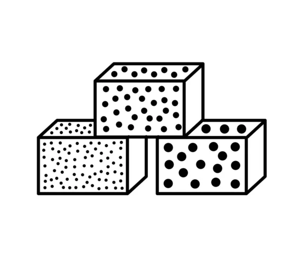 Icono de línea de esponja de lija. Ilustración en blanco y negro de sandin — Archivo Imágenes Vectoriales