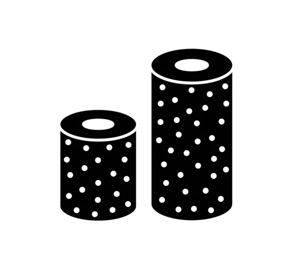 Zandpapier Roll plat pictogram. Zwart & witte illustratie van schuren — Stockvector