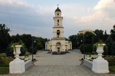 Kişinev, Moldova. 18 Ağustos 2018. İsa Katedrali Nativity ana Katedrali Moldova Merkezi Chiinu, Moldova Ortodoks kilisede olduğunu.