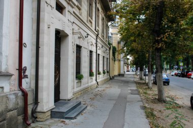 Chisinau, Moldova. 18 Ağustos 2018. Chisinau Eugene Doga sokak