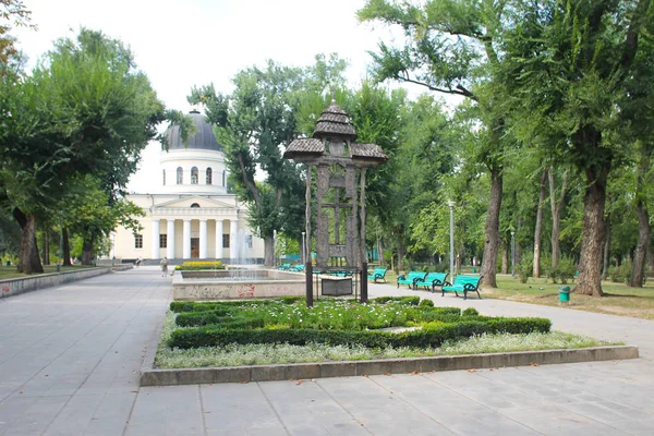 Chisinau Moldovs Agosto 2018 Piazza Chisinau Vicino Alla Cattedrale Della — Foto Stock