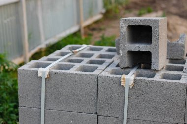 Claydite beton blok. Gri bloklar