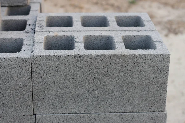 Claydite beton blok. Gri bloklar