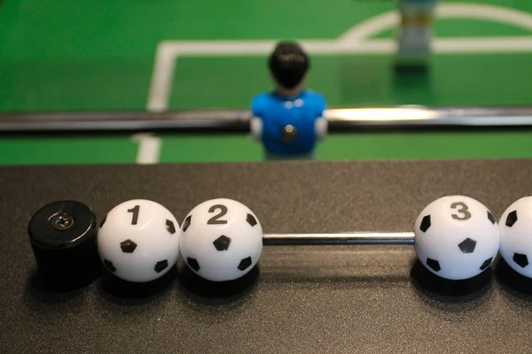 Table soccer. Score 2: 0 in Table Football
