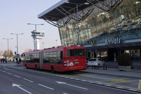 Bratislava Slovensko Ledna 2019 Městský Autobus Poblíž Letiště Bratislava — Stock fotografie