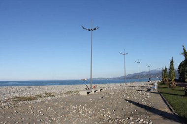 Batum, Gürcistan - 5 Aralık 2016. Batum Boulevard Batum şehir plaj boyunca görünümünü