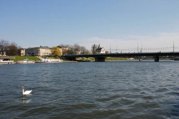 Krakau Polen April 2018 Vistula River Der Nähe Von Wawel — Stockfoto