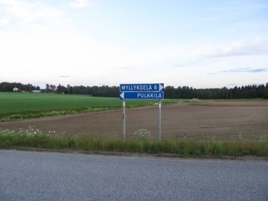 Asikkala, Finlandiya yol işareti