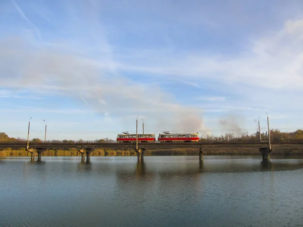 Kryvyi Rih ウクライナのトラム ウクライナの Metrotram Kryvyi Rih — ストック写真