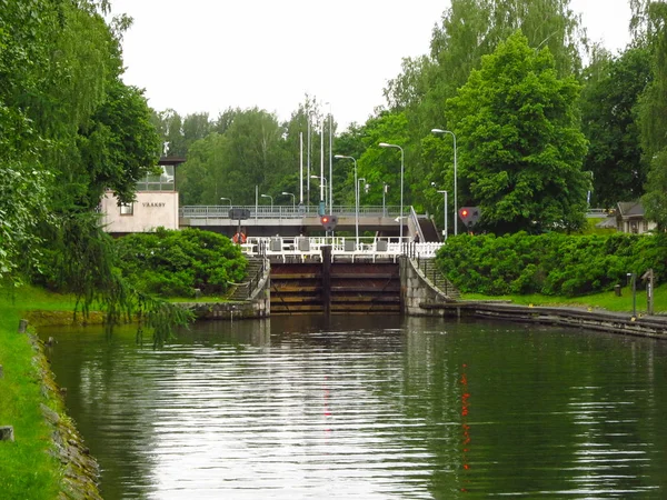 Vaaksy Canal Entre Los Lagos Vesijarvi Paijanne Finlandia — Foto de Stock