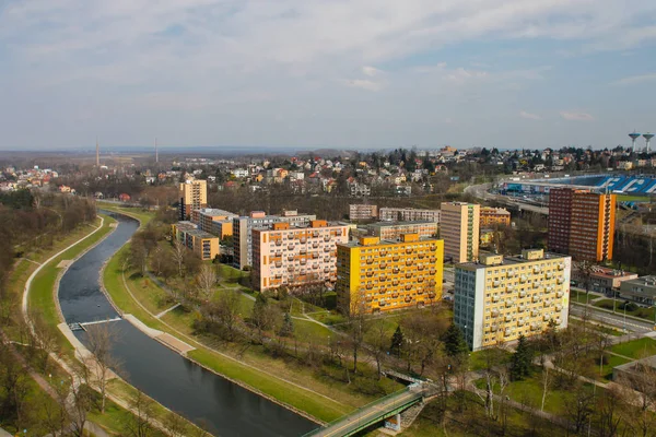 Вид Город Острава Ратуши — стоковое фото