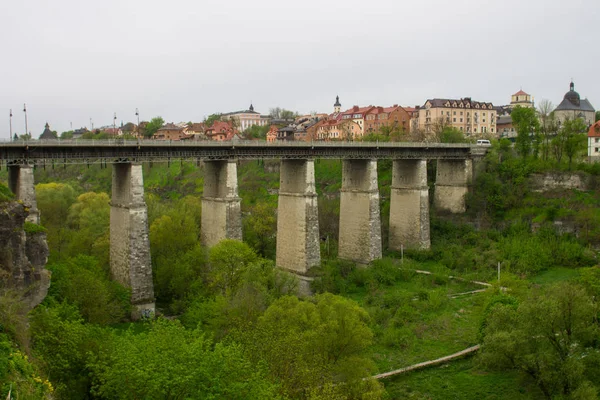 Novoplanivskyi Brug Rivier Van Canyon Van Smotrych Kamianets Podilskyi Oekraïne — Stockfoto