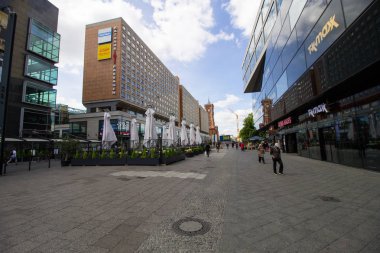 Berlin, Almanya - 29 Mayıs 2019: Berlin 'deki Alexanderplatz Meydanı