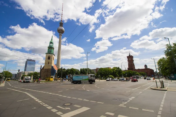 Berlin Deutschland Mai 2019 Blick Auf Berliner Rathaus Berliner Fernsehturm — Stockfoto