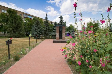 Ochakiv, Ukrayna - 13 Temmuz 2019: Rusça ölü Ukraynalı askerlerin anısına - Ukrayna savaşı