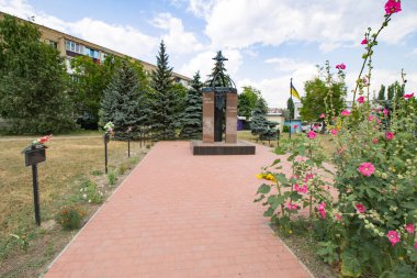 Ochakiv, Ukrayna - 13 Temmuz 2019: Rusça ölü Ukraynalı askerlerin anısına - Ukrayna savaşı