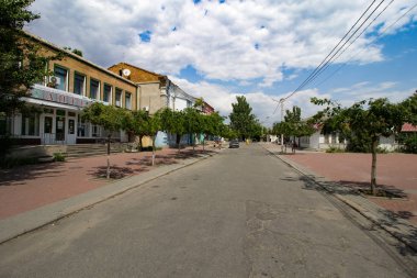 Ochakiv, Ukrayna - 13 Temmuz 2019: Ochakiv - Spaska Caddesi