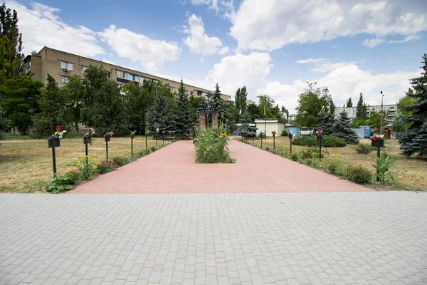 Ochakiv, Ukrayna - 13 Temmuz 2019: Rusça ölü Ukraynalı askerlerin anısına - Ukrayna savaşı