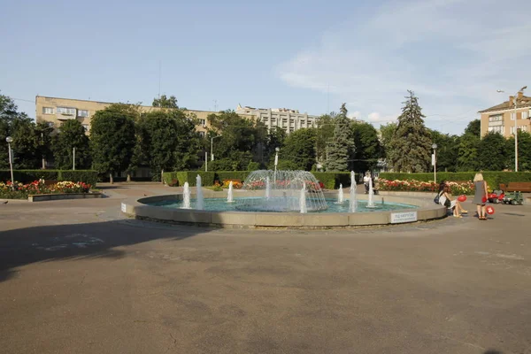 Tscherkasy Ukraine August 2020 Brunnen Bei Tscherkasy Regional State Administration — Stockfoto