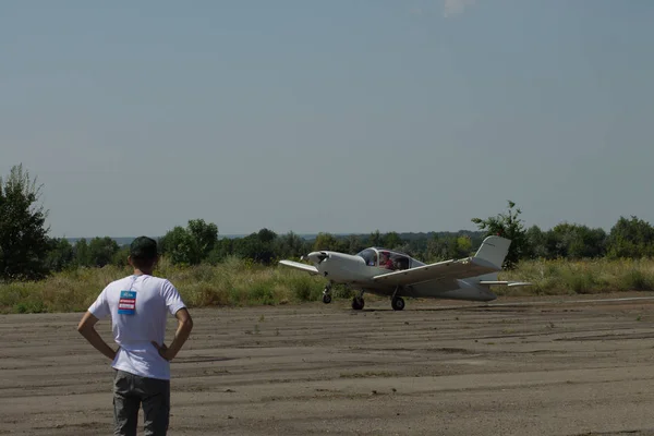 Rotmystrivka Ukrayna Temmuz 2019 Cessna 172N Skyhawk Pistte — Stok fotoğraf