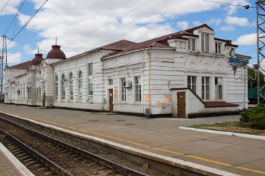 Piatykhatky, Ukrayna - 14 Ağustos 2020: Piatykhatky tren istasyonu