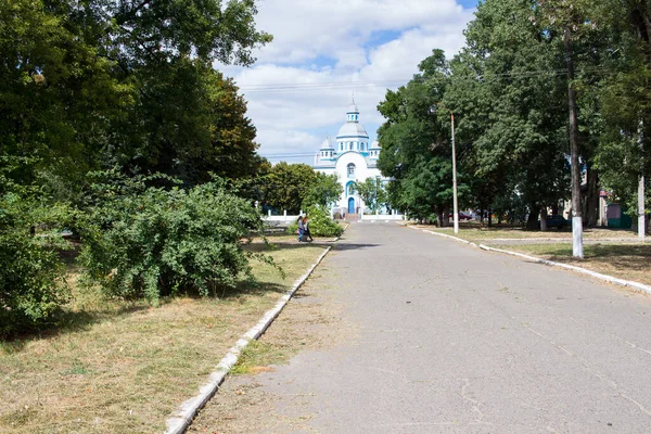 Piatykhatky Ukraine August 2020 Christian Church Railway Station — 图库照片