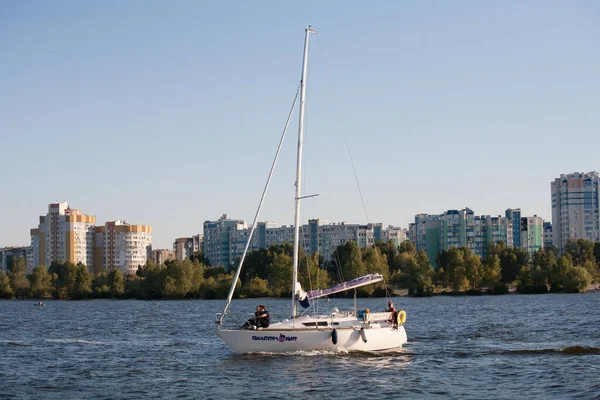 Cherkasy Ucrânia Agosto 2020 Yacht Dnipro River Cherkasy — Fotografia de Stock