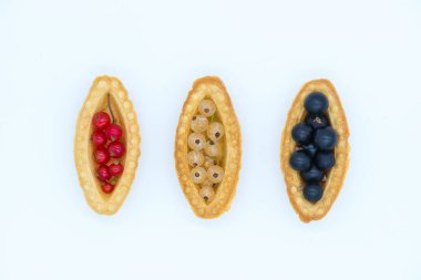 Tartı izole kırmızı ve siyah frenk üzümü beyaz arka plan ile