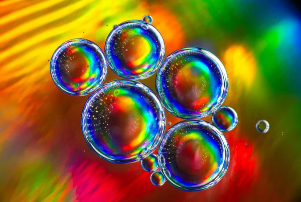Full color rainbow bubbles abstract art water