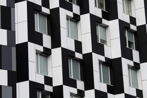 Farbe domino Gebäude Kiev Haus schwarz weiß — Stockfoto