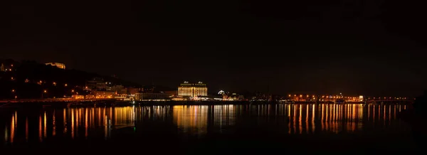 Kiev Ukraine right side evening panorama city lights — Stock Photo, Image