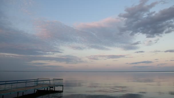 Kiev Hav Tidlig Morgen Sommer Panorama Flod Natur Skyer Solopgang – Stock-video