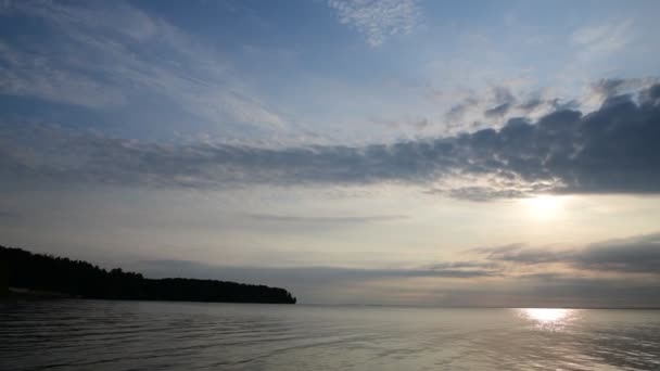Kiev Meer Frühen Morgen Sommer Panorama Fluss Natur Wolken Sonnenaufgang — Stockvideo