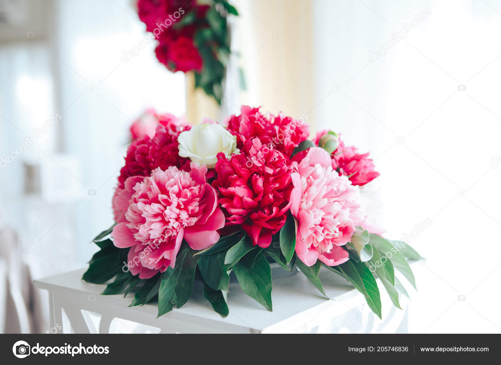 Maroon And Grey Wedding Theme Peonies Maroon In The Restaurant