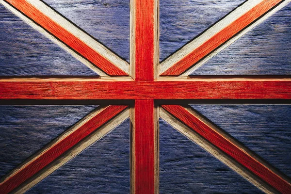 United Kingdom flag on wood background. Grunge United Kingdom flag