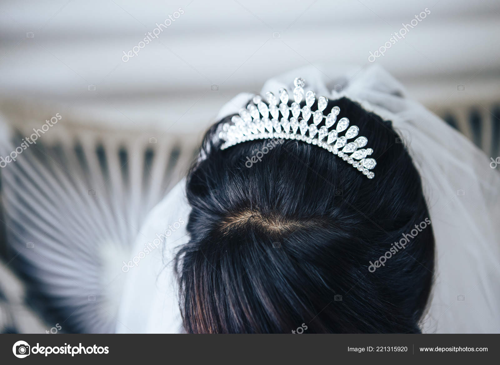 Voornaamwoord Classificeren Gevaar Bruiloft tiara diadeem op het hoofd van de bruid. Close-up ⬇ Stockfoto,  rechtenvrije foto door © svetlanakramar #221315920