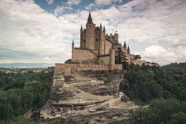 Alcazar Burg Segovia Mit Pealara Berg Castilla Leon Spanien — Stockfoto