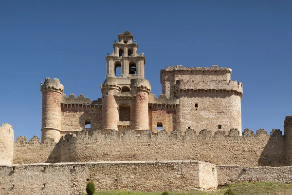 Panoramic photograph of the castle and village of Turegano in the province of Segovia, Spain.