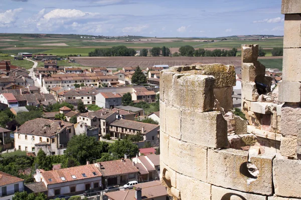 Panoramic photograph of the castle and village of Turegano in the province of Segovia, Spain.