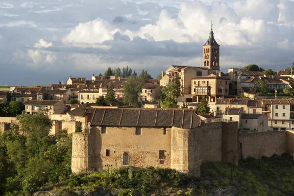 Ściany Historycznej Części Miasta Segovia Castilla Leon Hiszpania — Zdjęcie stockowe