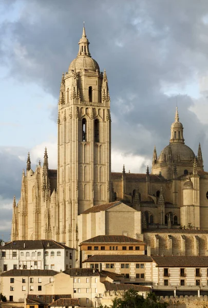 Catedral Santa Maria Segovia Történelmi Város Segovia Castilla Leon Spanyolország — Stock Fotó