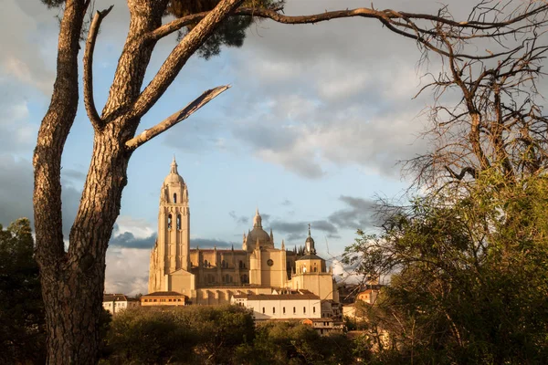Catedral Santa Maria Segovia Történelmi Város Segovia Castilla Leon Spanyolország — Stock Fotó