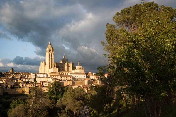 Catedral Santa Maria Segovia Történelmi Város Segovia Castilla Leon Spanyolország — Stock Fotó