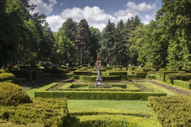La Granja de San ettiler, Segovia Sarayı. İspanya. Bahçeleri ve çeşmeler ile ışık şafak